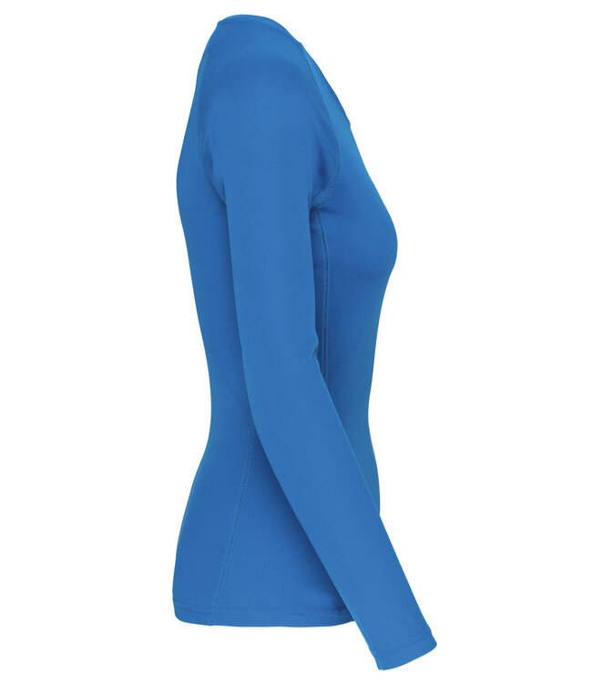 Proact Sportshirt Basic Uni Lange mouw Dames - AQUABLUE