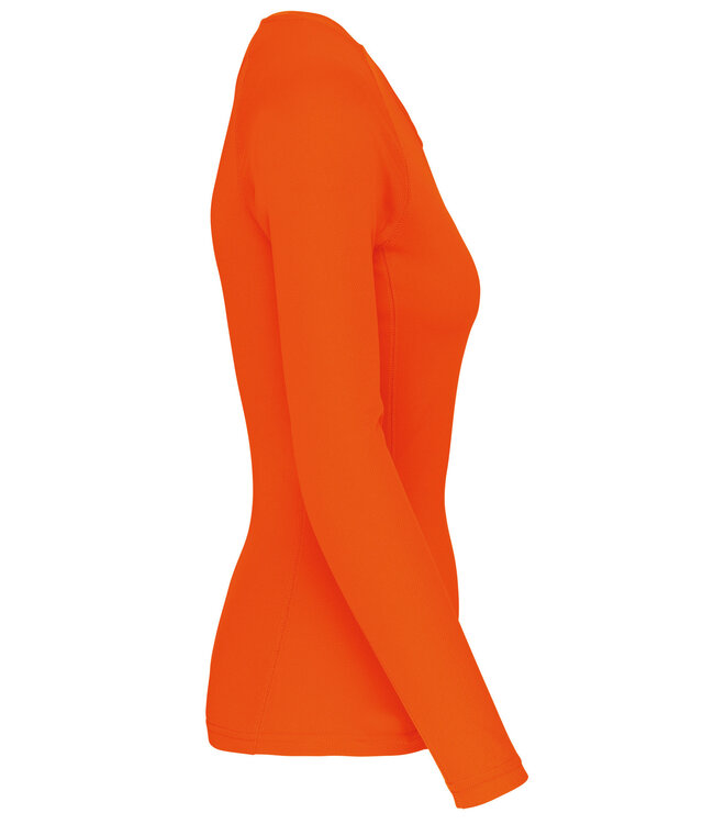 Proact Sportshirt Basic Uni Lange mouw Dames - FLUO ORANJE