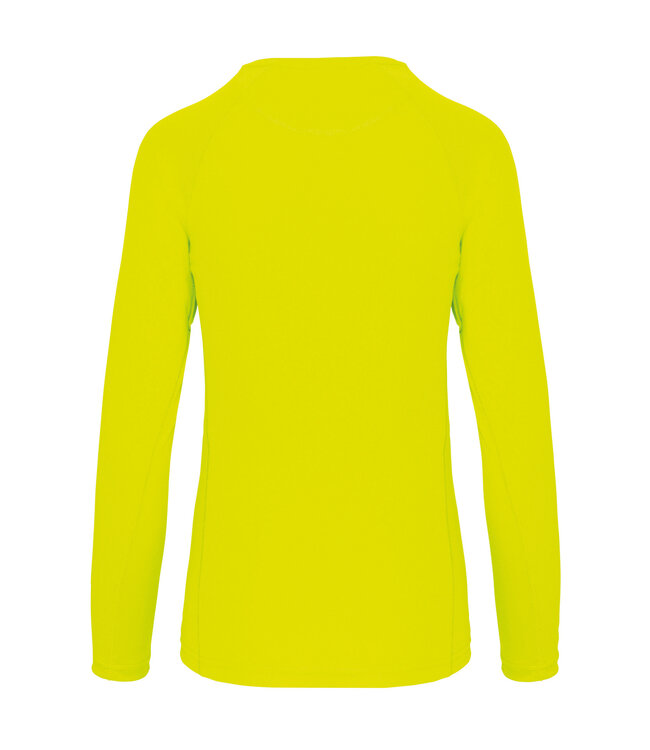 Proact Sportshirt Basic Uni Lange mouw Dames - FLUO GEEL