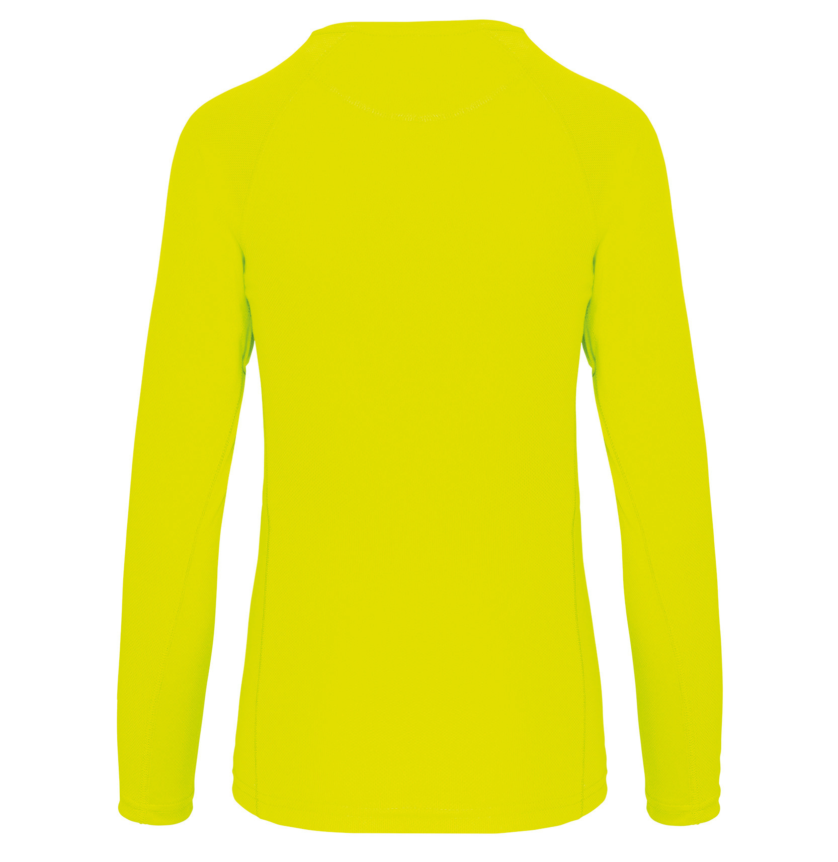 Sportshirt Basic Uni Lange mouw Dames - FLUO GEEL