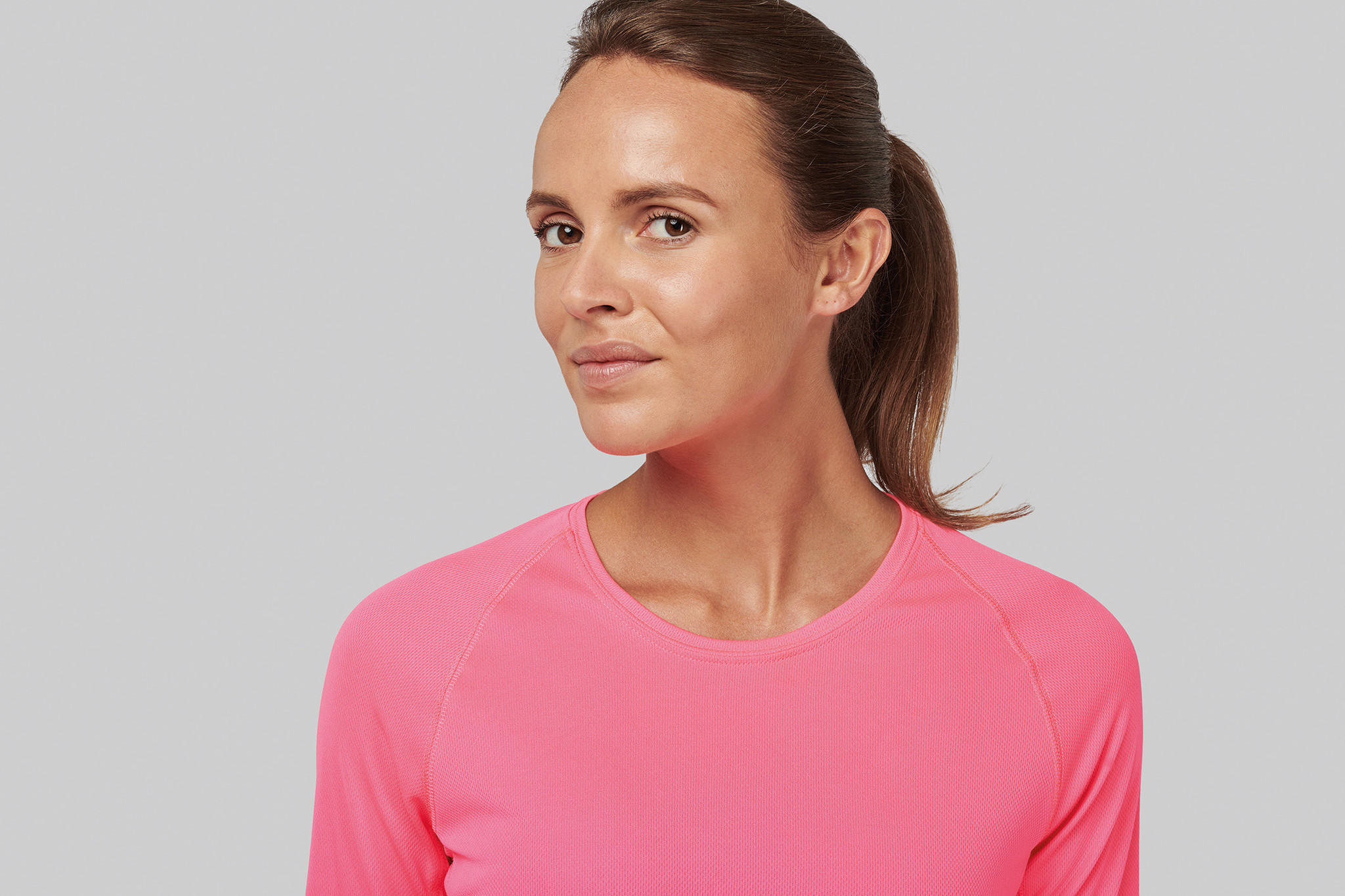Sportshirt Basic Uni Lange mouw Dames - NAVY