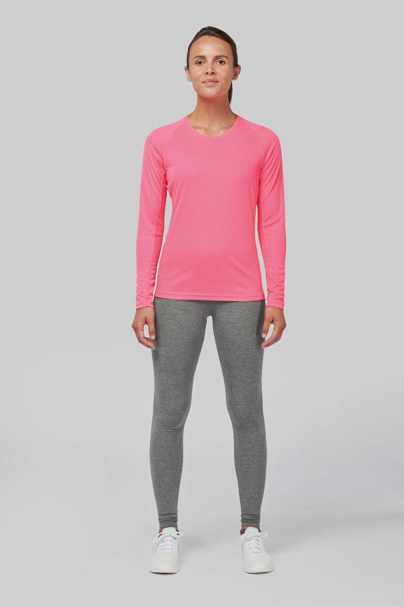 Sportshirt Basic Uni Lange mouw Dames - NAVY