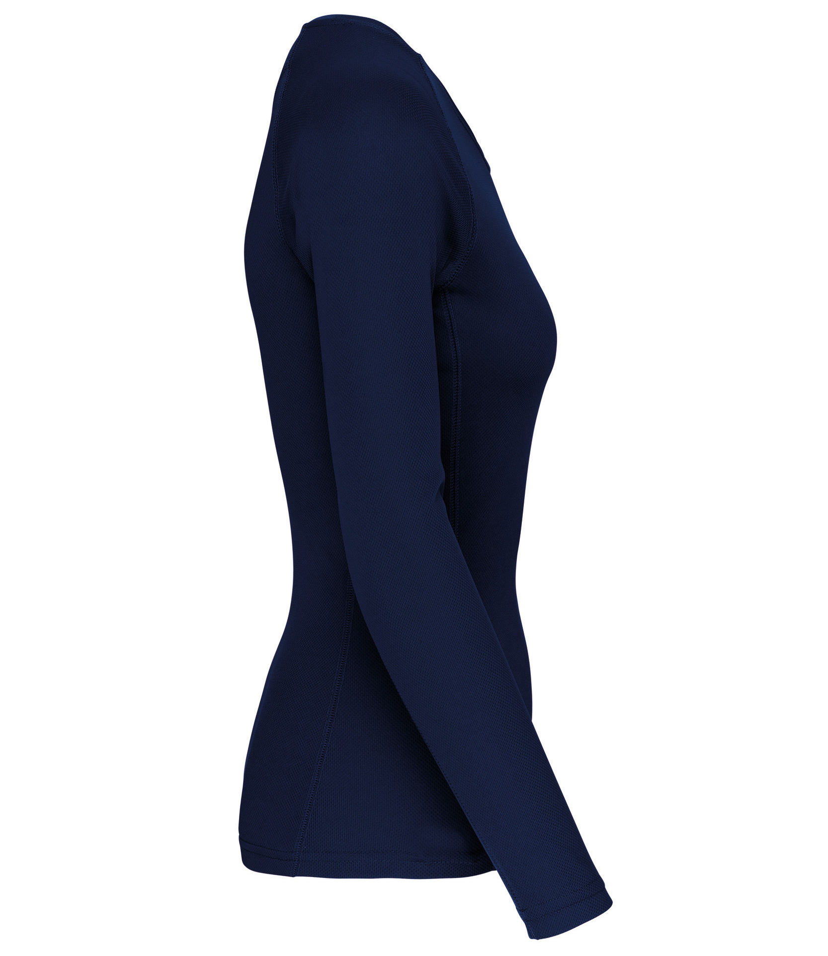 Sportshirt Basic Uni Lange mouw Dames - NAVY