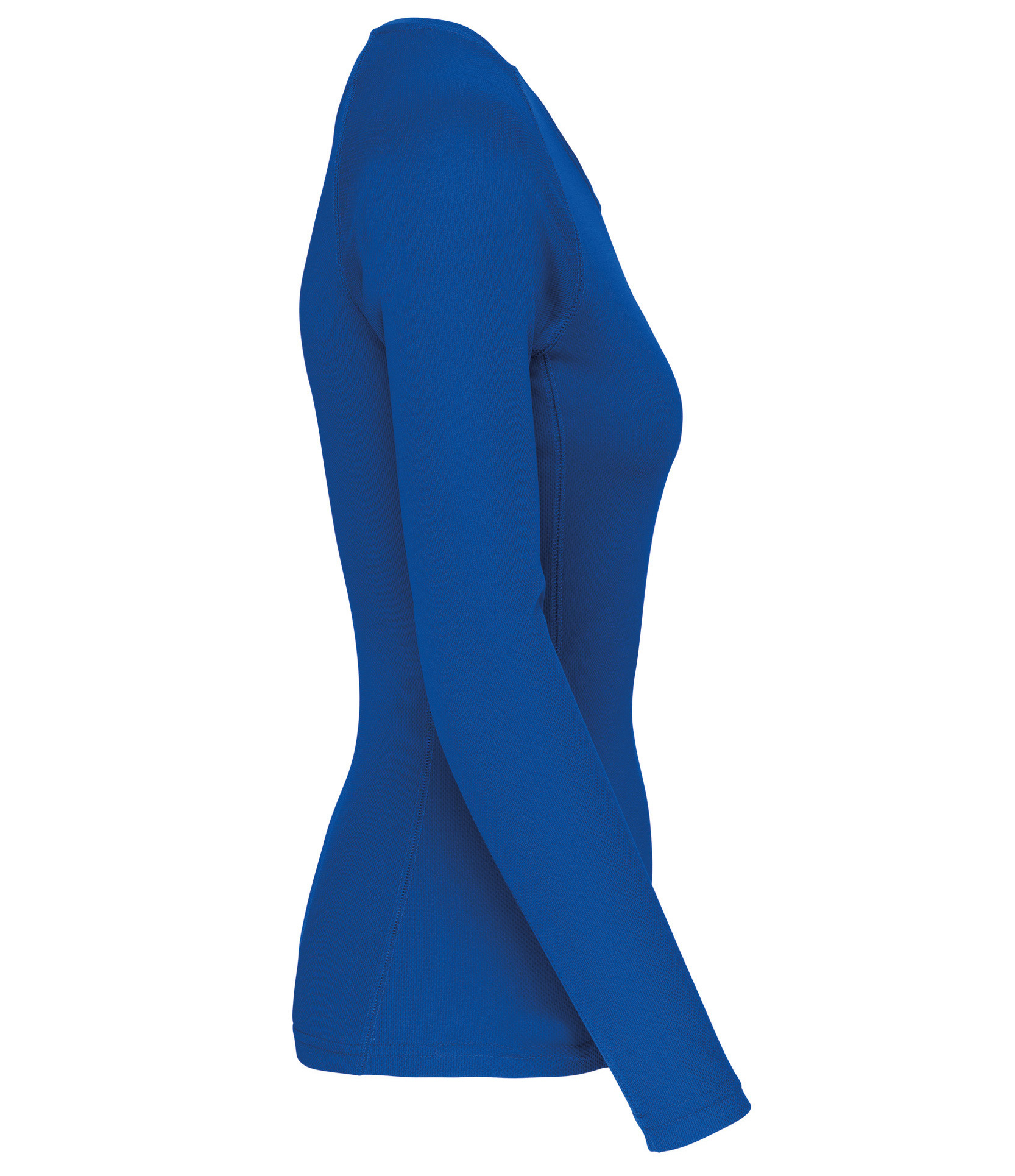 Sportshirt Basic Uni Lange mouw Dames - ROYALBLUE