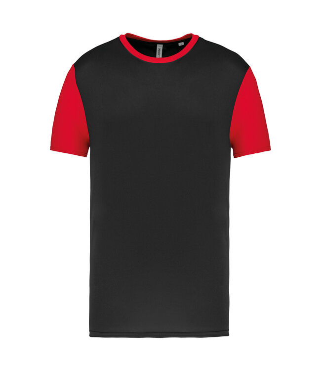 Proact Shirt 2 Tone KIDS & UNI │ Zwart-Rood