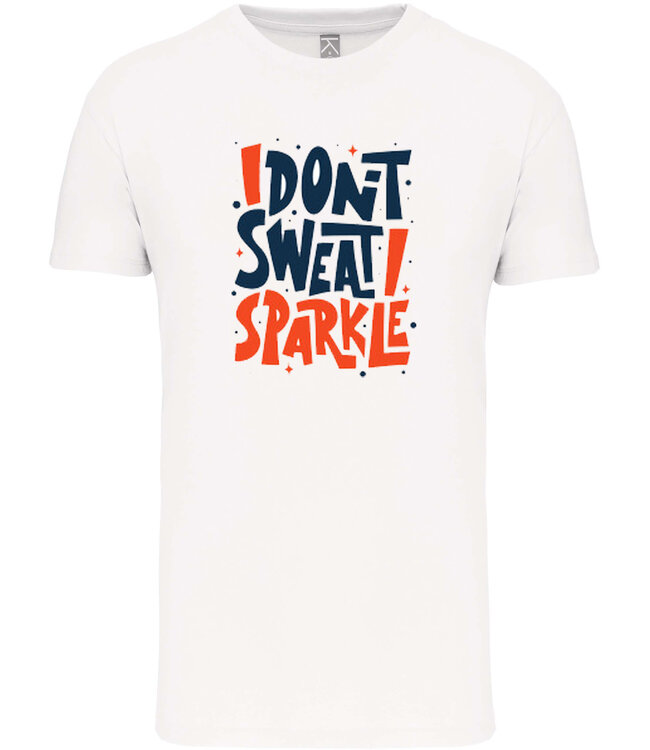 Bio T-Shirt Heren met sportopdruk │I don't sweat I Sparkle