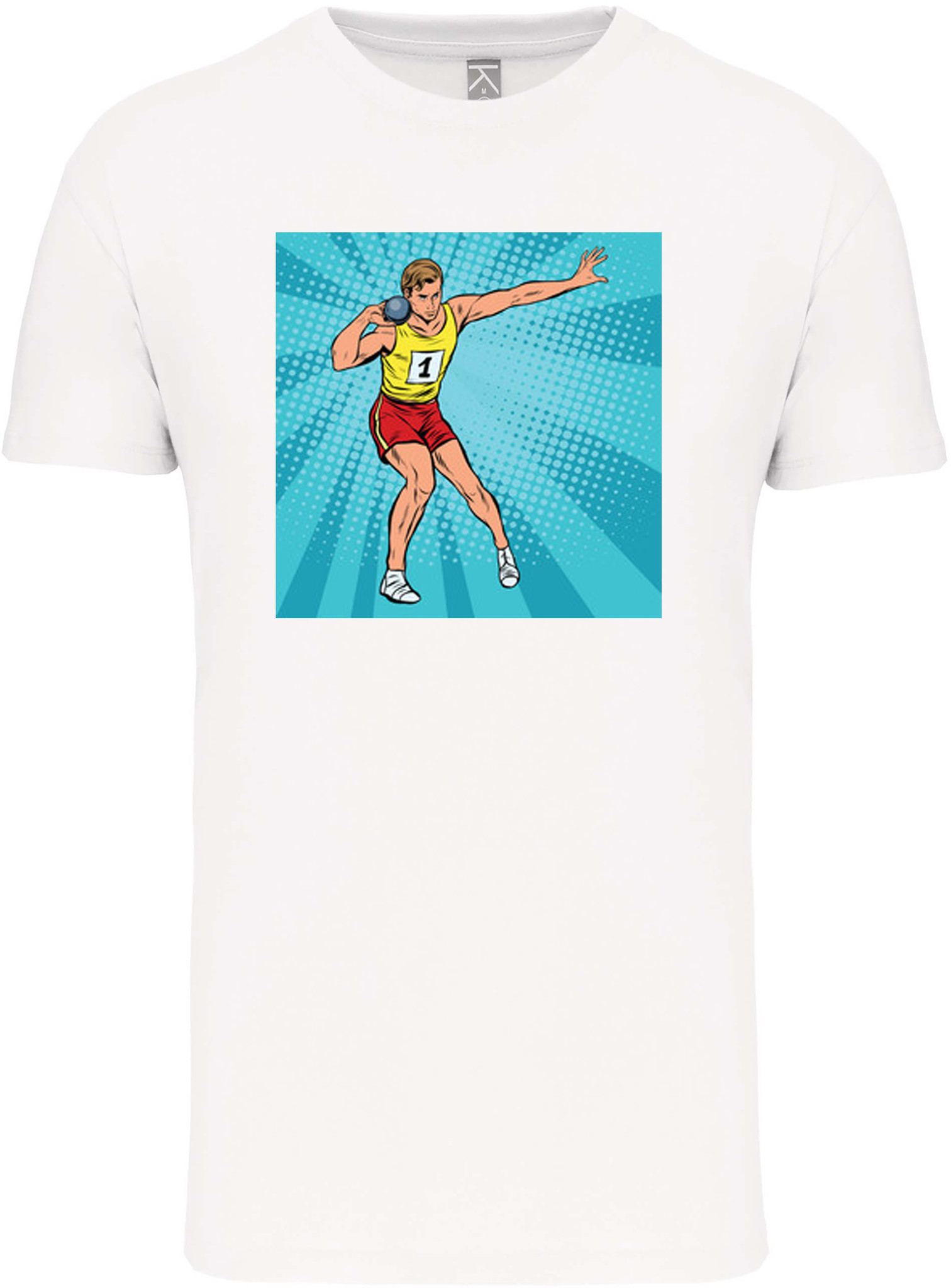 Bio T-Shirt Heren met sportopdruk │Kogelstoten