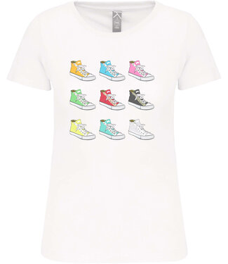 Bio T-Shirt Dames met sportopdruk │Basketballertjes