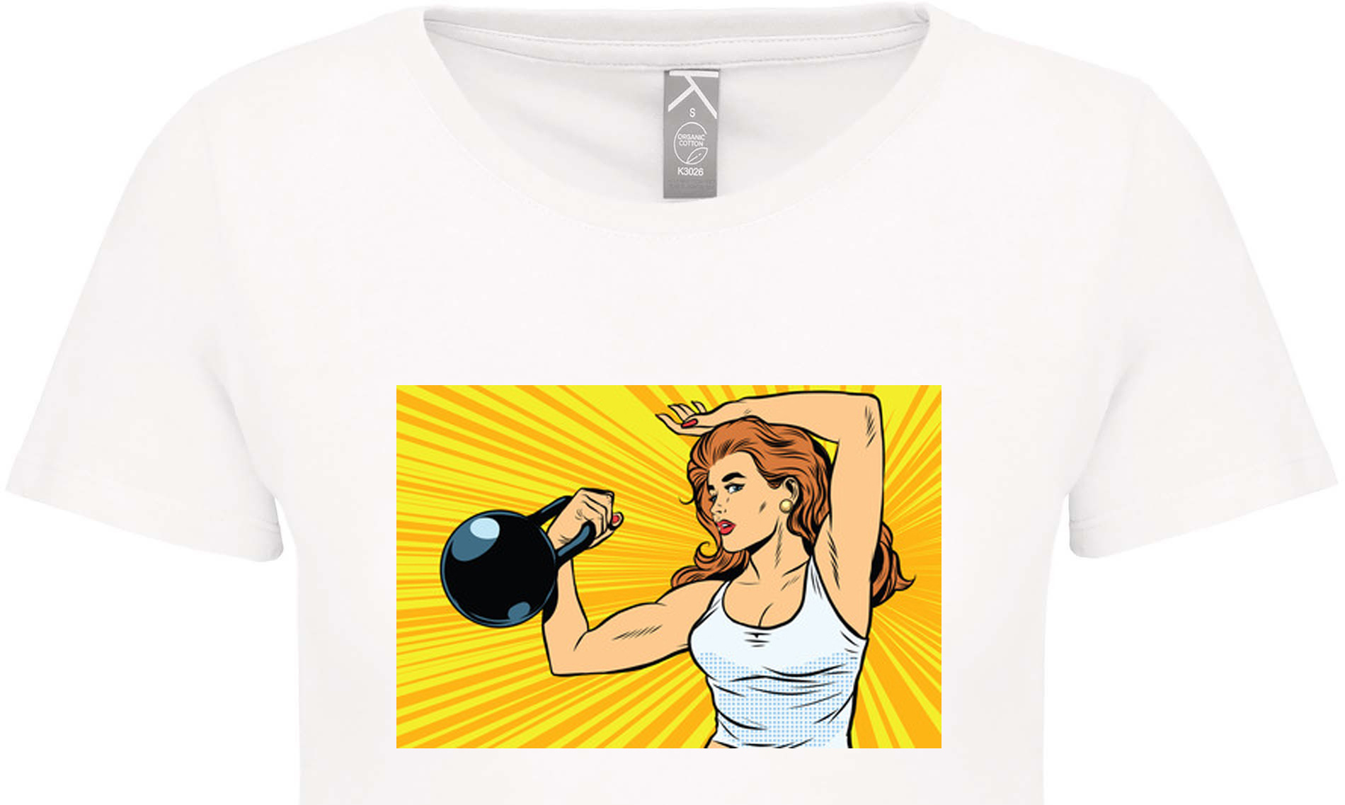 Bio T-Shirt Dames met sportopdruk │Fitness 1