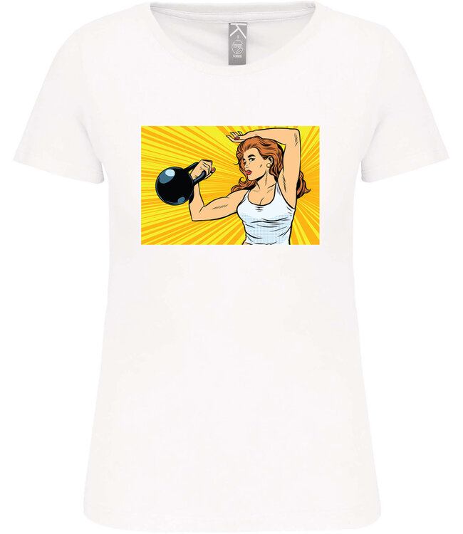 Bio T-Shirt Dames met sportopdruk │Fitness 1