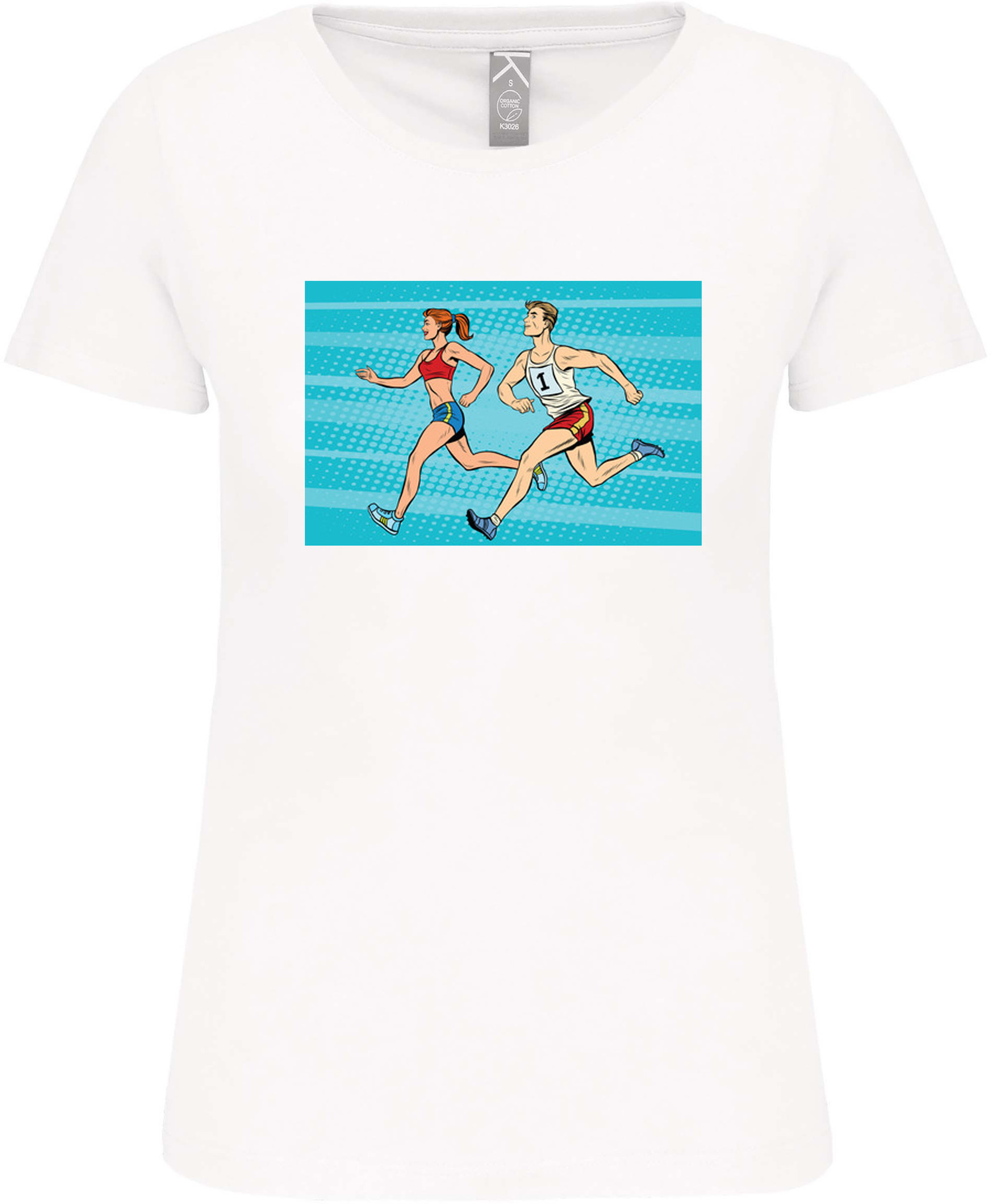 Bio T-Shirt Dames met sportopdruk │Running