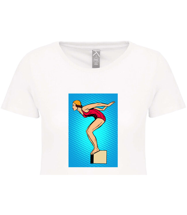 Bio T-Shirt Dames met sportopdruk │Zwemmen