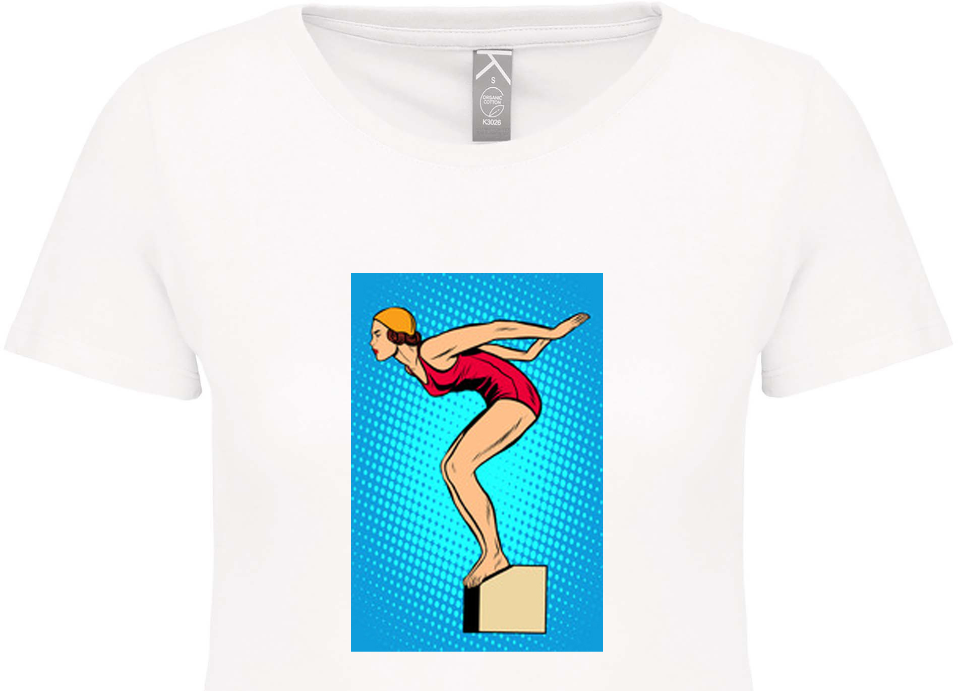 Bio T-Shirt Dames met sportopdruk │Zwemmen