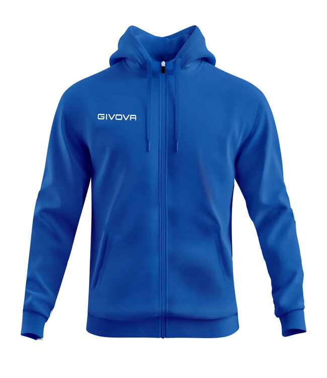 Givova Trainingsjack Hood met rits Kids en Adults│Royalblue