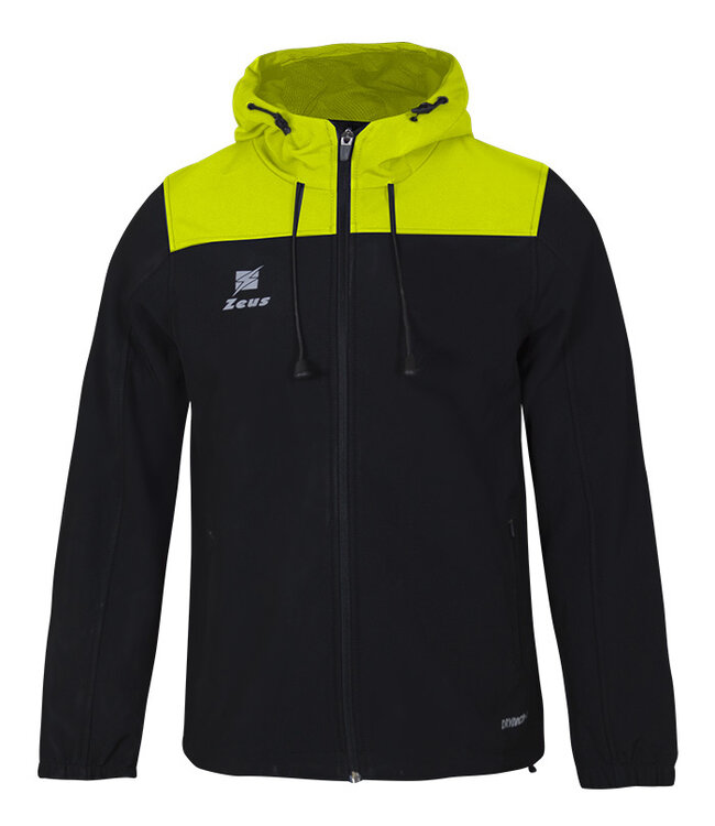 Zeus Zeus Softshell jack met Capuchon│Zwart - fluogeel