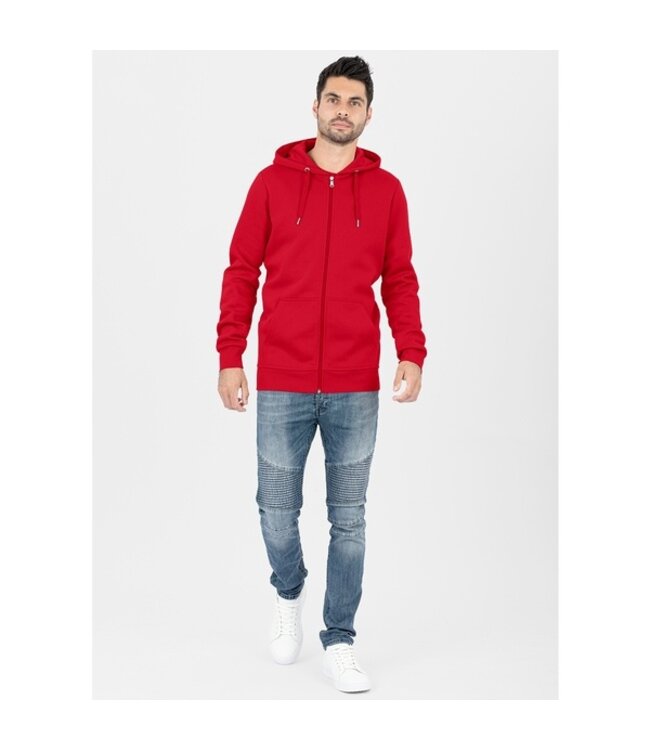 JAKO Organic Full Zip Hoodie UNI│Rood