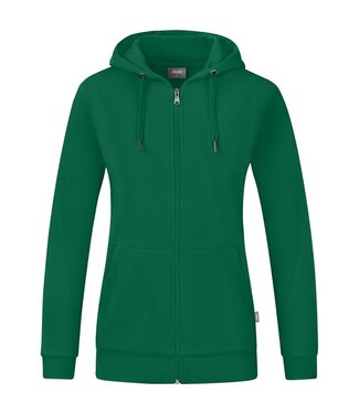 JAKO Organic Full Zip Hoodie DAMES│Groen