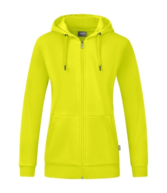 JAKO Organic Full Zip Hoodie DAMES│Lime