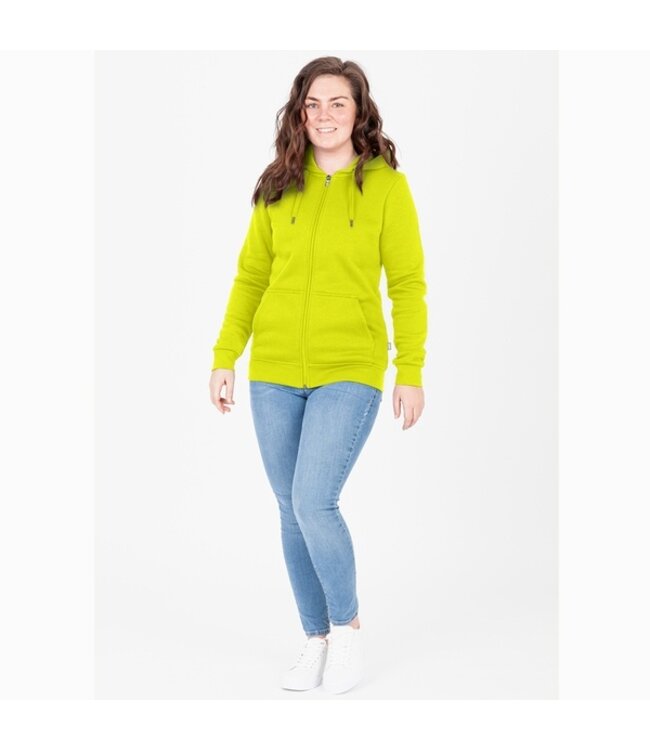 JAKO Organic Full Zip Hoodie DAMES│Lime
