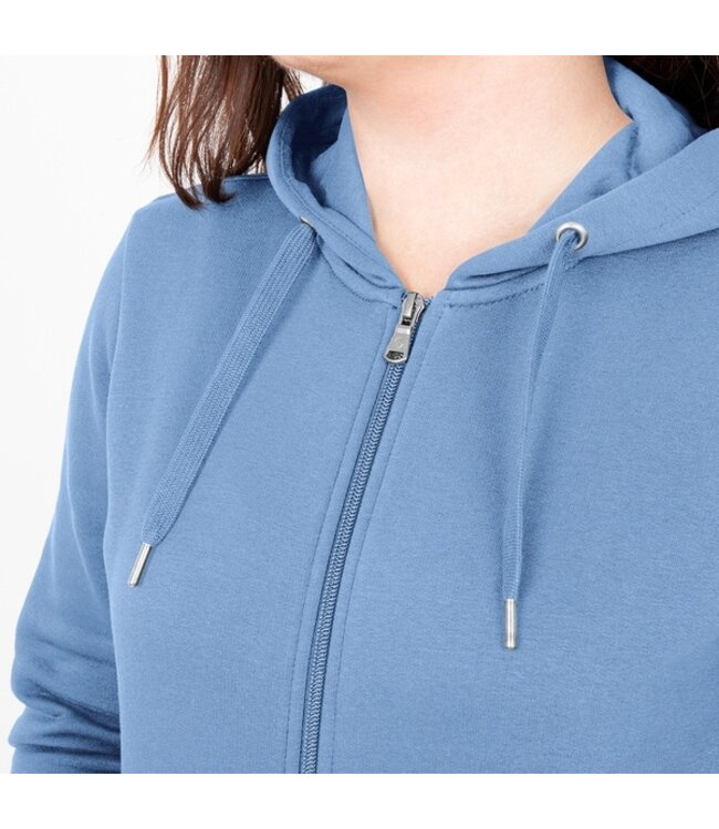 JAKO Organic Full Zip Hoodie DAMES│Ice blue