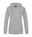 JAKO Organic Full Zip Hoodie DAMES│Lichtgrijs gemêleerd