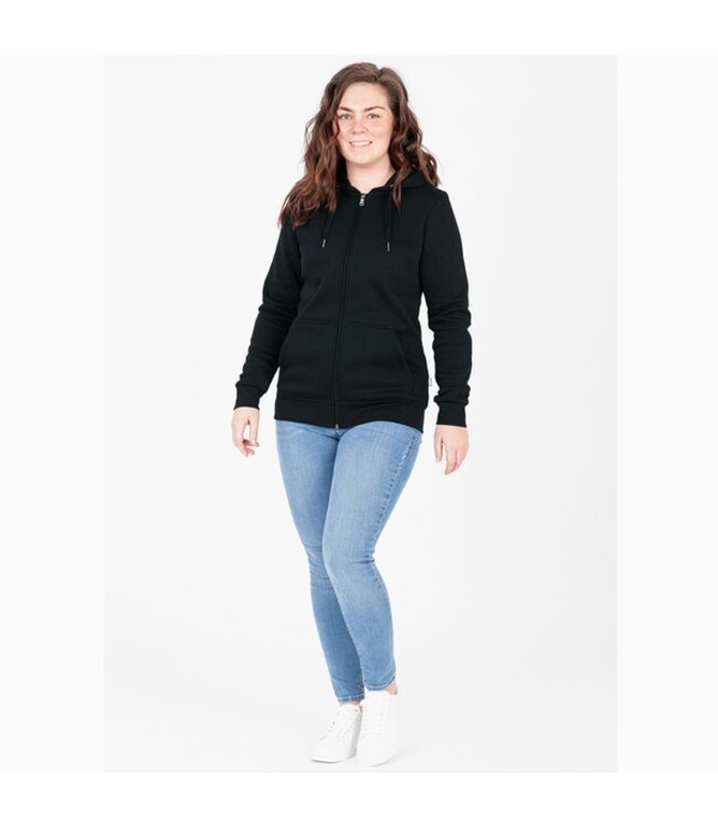 JAKO Organic Full Zip Hoodie DAMES│Zwart