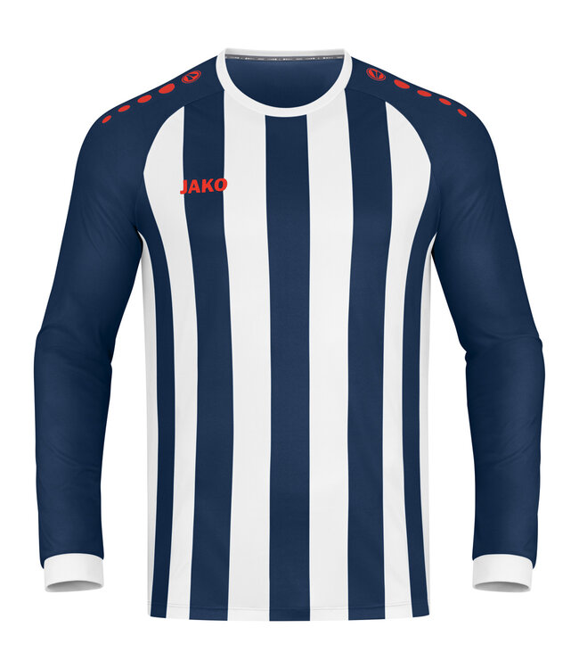 JAKO Shirt Inter Lange mouw│Kids-Adults│Wit-Navyblue