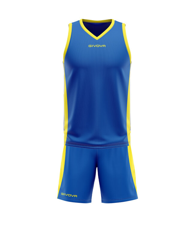 Givova Basketbal kit Power KIDS en ADULTS│Royalblue-Geel