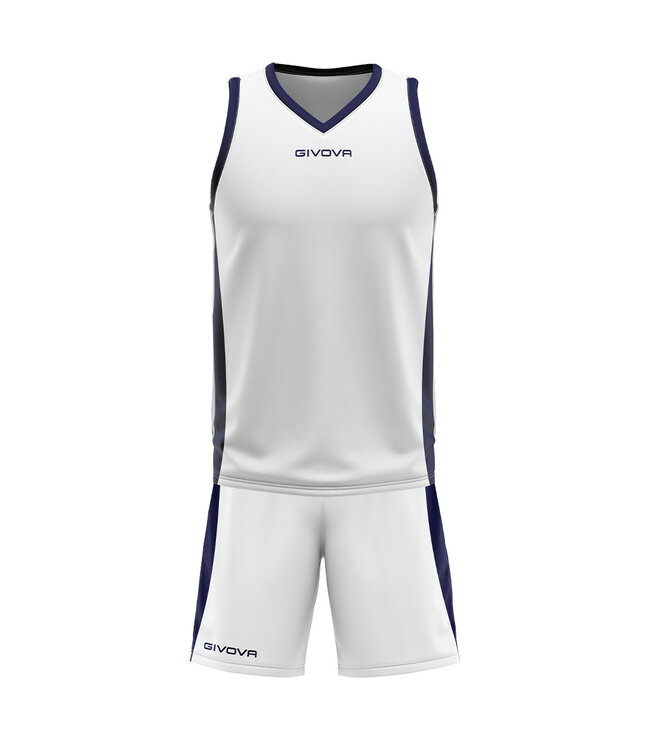 Givova Basketbal kit Power KIDS en ADULTS│Wit-Navyblue