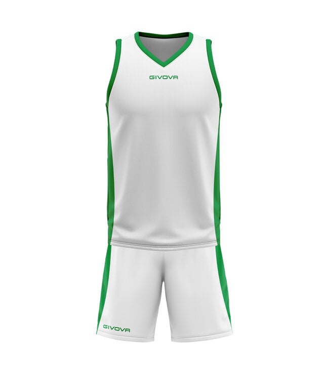 Givova Basketbal kit Power KIDS en ADULTS│Wit-Groen