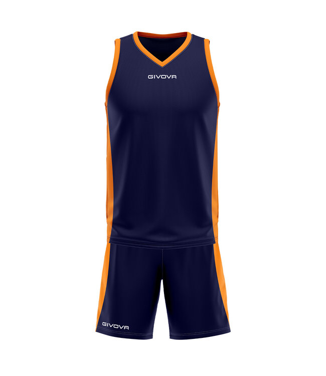 Givova Basketbal kit Power KIDS en ADULTS│Navy-Oranje