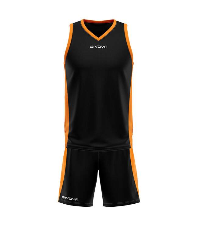 Givova Basketbal kit Power KIDS en ADULTS│Zwart-Oranje