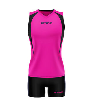 Givova Volleybalset Spike voor dames│Fuchsia-Zwart