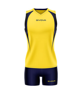 Givova Volleybalset Spike voor dames│Geel-Navyblue