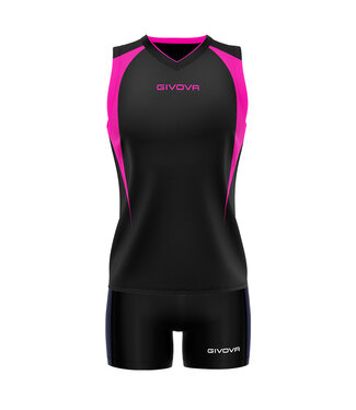 Givova Volleybalset Spike voor dames│Zwart-Fuchsia