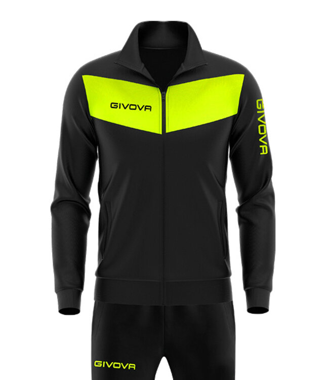 Givova Trainingspak Visa│ADULTS │Zwart-Fluogeel