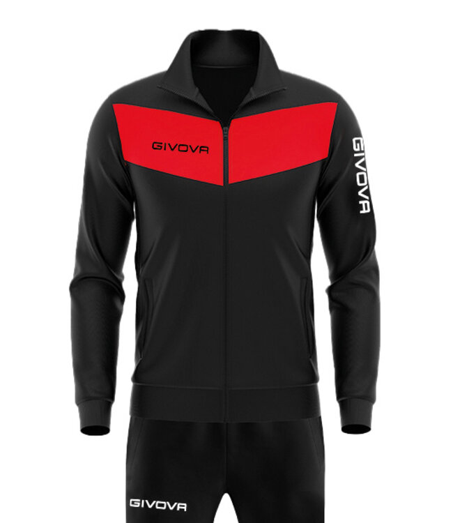 Givova Trainingspak Visa│ADULTS │Zwart-Rood