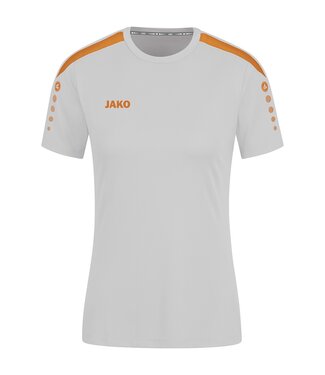 JAKO Shirt Power Dames |Zachtgrijs - Fluo oranje
