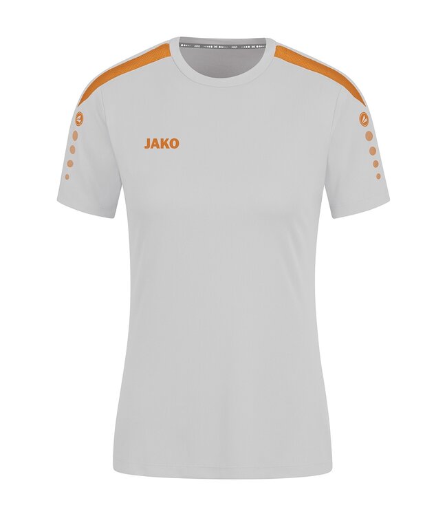 JAKO Shirt Power Dames |Zachtgrijs - Fluo oranje