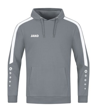 JAKO Jako sweater met Kap Power│Kids - Uni - Dames│Steengrijs - Wit