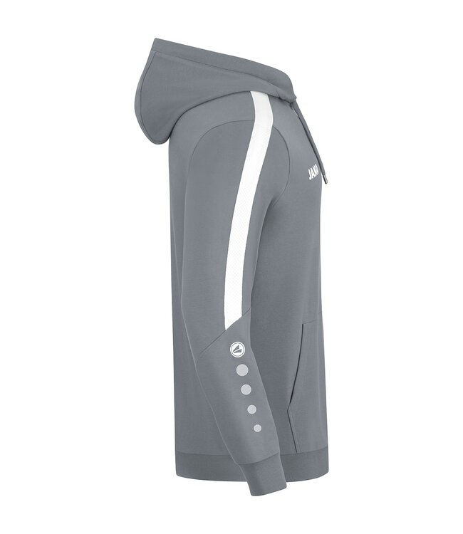 JAKO Jako sweater met Kap Power│Kids - Uni - Dames│Steengrijs - Wit