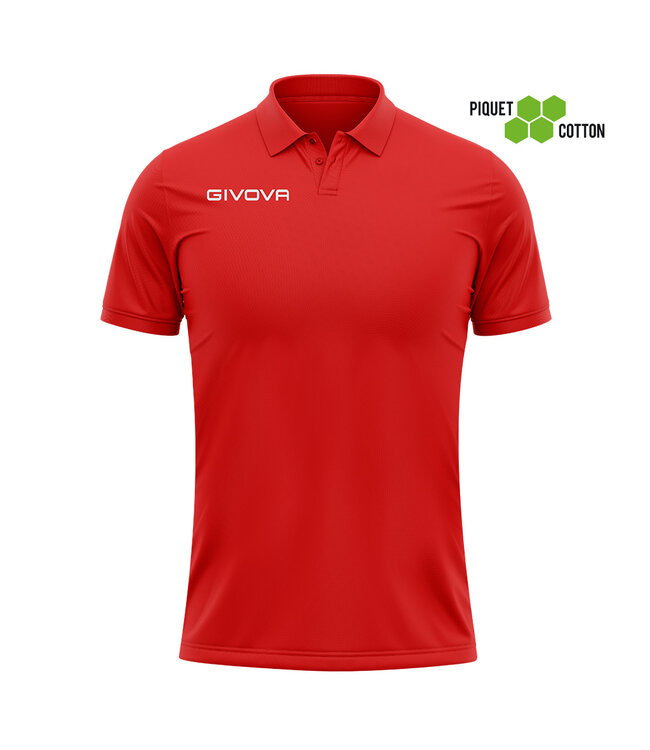 Givova Polo Cotone Piquet Summer│Kids-Uni│Rood