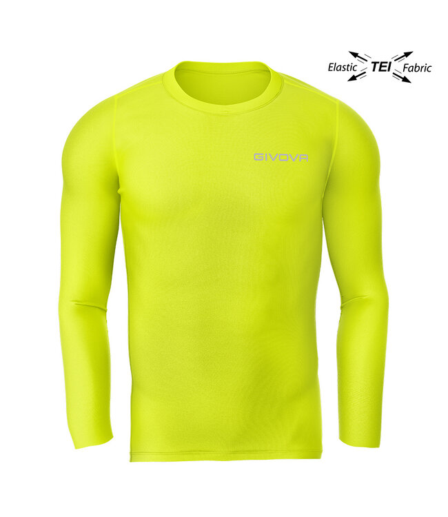 Givova Thermoshirt lange mouw| KIDS en UNI| 3XS-2XL| Fluogeel