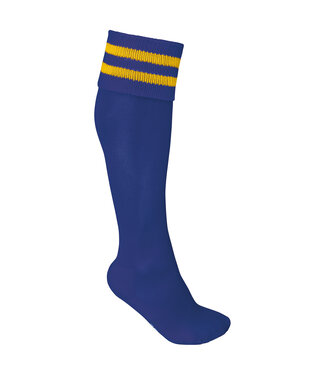 Proact Striped sportkousen Royalblue Geel