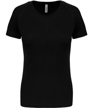 Proact Sportshirt Basic Dames - Zwart