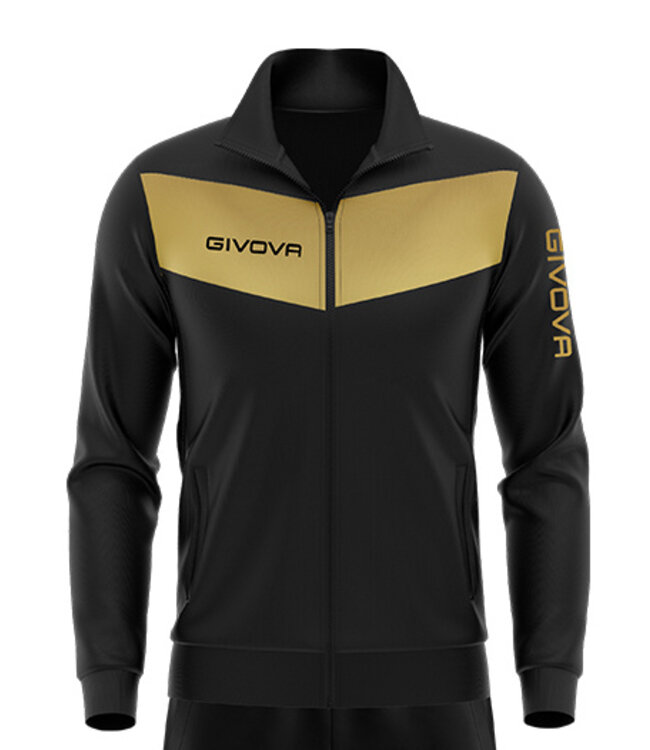Givova Trainingspak Visa Luxury Zwart-Goud | Maat XL