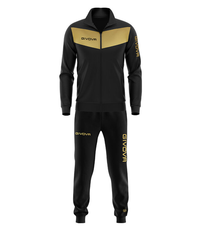 Givova Trainingspak Visa Luxury Zwart-Goud | Maat XL