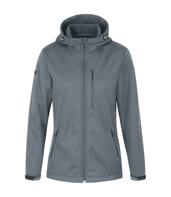 JAKO Jako Softshell jas met kap Dames | Steengrijs