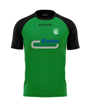 Givova shirt Capo groen-zwart incl. club en sponsorlogo op de voorkant + naam en nummer achterkant