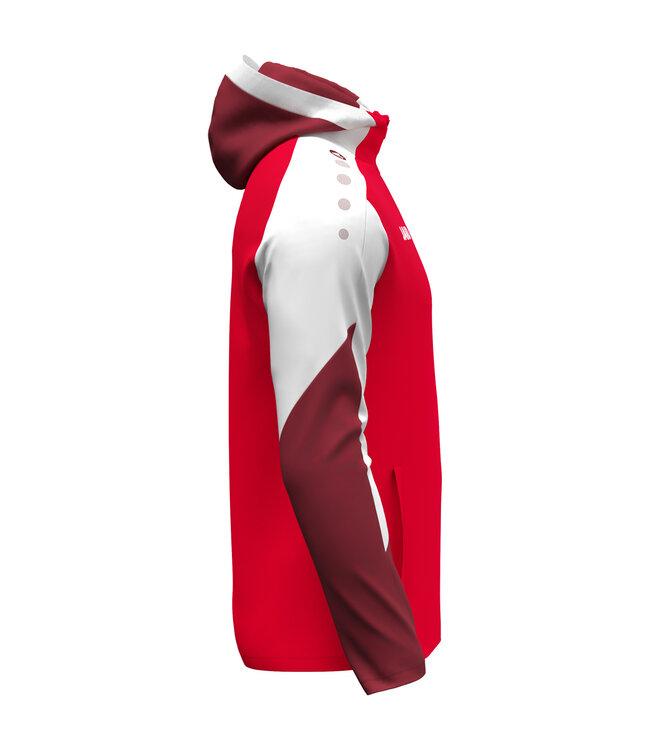 JAKO Jas met Kap Dynamic | Heren-Dames-Kids│Rood - Wit - Donkerrood